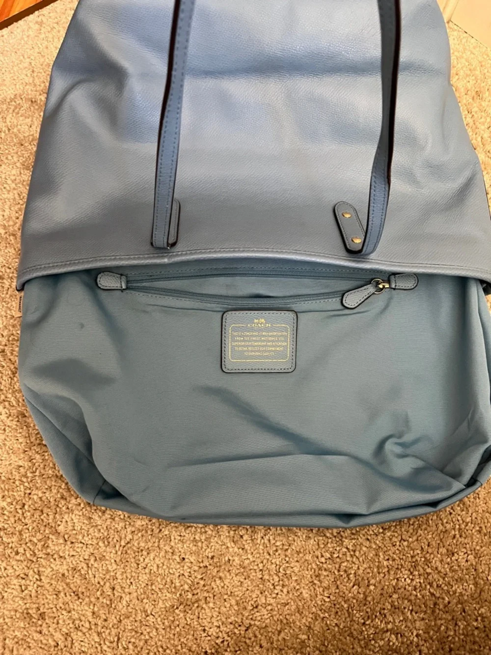 Coach City Zip Pebbled Leather Tote Gold Hardware Hangtag 2015 - Picture 13 of 17